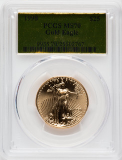 1998 $25 Half-Ounce Gold Eagle PCGS MS70