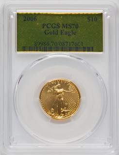 2006 $10 Gold Quarter-Ounce Eagle PCGS MS70