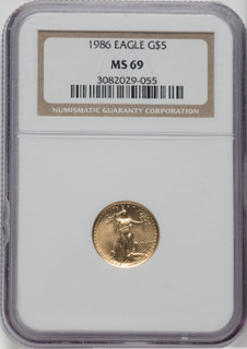 1986 $5 Tenth-Ounce Gold Eagle NGC MS69