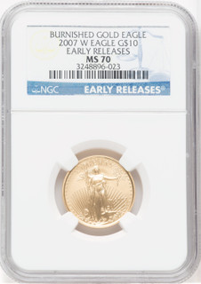 2007-W $10 Quarter-Ounce Gold Eagle NGC MS70