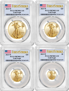 2023-W Gold Eagle 4-Coin Set FS PCGS PR70 Deep Cameo