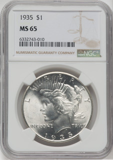 1935 $1 Peace Dollar NGC MS65