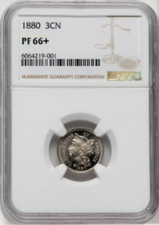 1880 3CN NGC Plus Proof Three Cent Nickel NGC PR66+