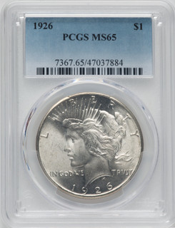 1926 $1 Peace Dollar PCGS MS65