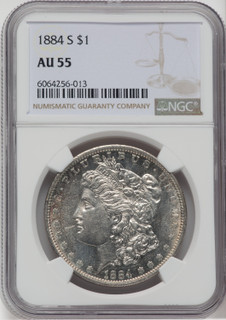 1884-S $1 Morgan Dollar NGC AU55