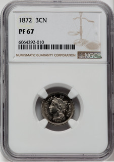 1872 3CN Proof Three Cent Nickel NGC PR67