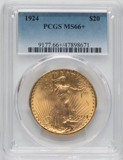 1924 $20 Saint Saint-Gaudens Double Eagle PCGS MS66+