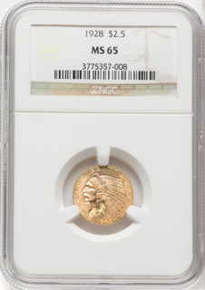 1928 $2.50 Indian Quarter Eagle NGC MS65