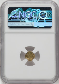 1872 Liberty Round 25 Cents BG-815 High R.7 California Fractional Gold NGC MS62