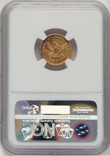 1873 $2.50 Closed 3 Liberty Quarter Eagle NGC AU58