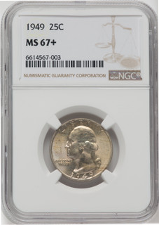 1949 25C NGC Plus Washington Quarter NGC MS67+