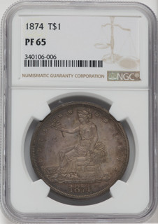 1874 T$1 Proof Trade Dollar NGC PR65