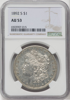 1892-S $1 Morgan Dollar NGC AU53 1892-S $1 Morgan Dollar NGC AU53