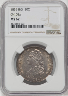 1836/1336 50C O-108a Bust Half Dollar NGC MS62