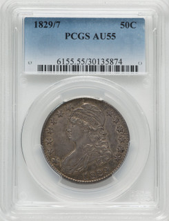 1829/7 50C Bust Half Dollar PCGS AU55