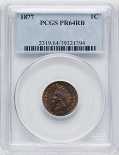 1877 1C RB Proof Indian Cent PCGS PR64