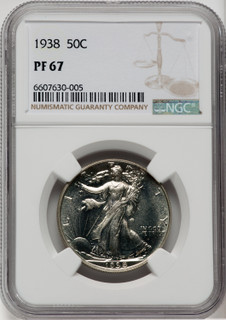 1938 50C Proof Walking Liberty Half Dollar NGC PR67