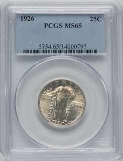 1926 25C Standing Liberty Quarter PCGS MS65