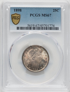 1898 25C Barber Quarter PCGS MS67