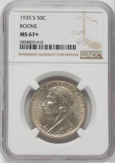 1935-S 50C Boone NGC Plus Commemorative Silver NGC MS67+