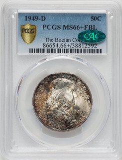 1949-D 50C FL CAC Franklin Half Dollar PCGS MS66+