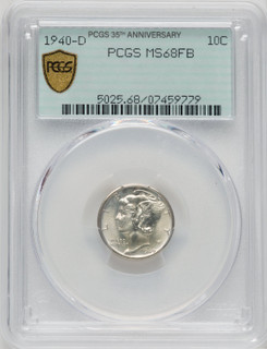 1940-D 10C FB Mercury Dime PCGS MS68