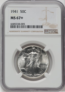 1941 50C Walking Liberty Half Dollar NGC MS67+