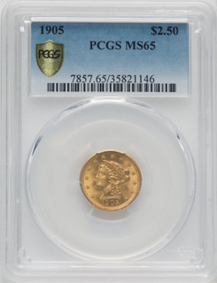 1905 $2.50 Liberty Quarter Eagle PCGS MS65