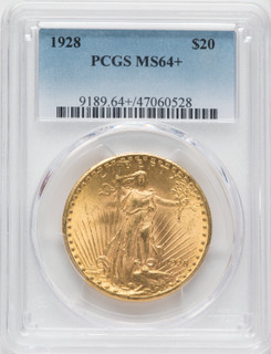1928 $20 Saint-Gaudens Double Eagle PCGS MS64+