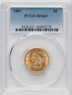 1907 $5 Liberty Half Eagle PCGS MS63+