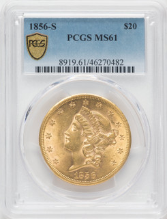 1856-S $20 Liberty Double Eagle PCGS MS61