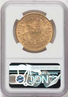 1873-S $20 Closed 3 Liberty Double Eagle NGC AU58