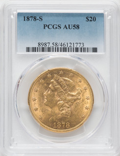 1878-S $20 Liberty Double Eagle PCGS AU58