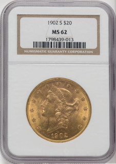 1902-S $20 Liberty Double Eagle NGC MS62