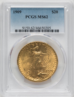 1909 $20 Saint-Gaudens Double Eagle PCGS MS62