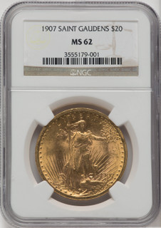 1907 $20 Saint Saint-Gaudens Double Eagle NGC MS62