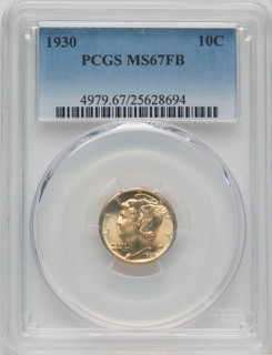 1930 10C FB Mercury Dime PCGS MS67