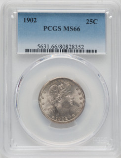 1902 25C Barber Quarter PCGS MS66