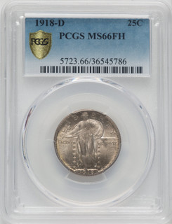 1918-D 25C FH Standing Liberty Quarter PCGS MS66