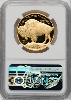 2013-W $50 One-Ounce Gold Buffalo NGC PF70 Mercanti Signed