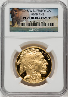 2015-W $50 One-Ounce Gold Buffalo NGC PF70