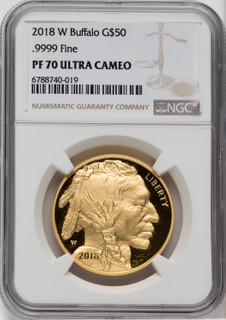 2018-W $50 One-Ounce Gold Buffalo NGC PF70