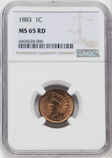 1883 1C RD Indian Cent NGC MS65