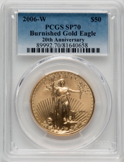 2006-W $50 One-Ounce Gold Eagle 20th Anniversary PCGS SP70