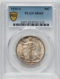 1935-S 50C Walking Liberty Half Dollar PCGS MS65
