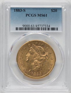 1883-S $20 Liberty Double Eagle PCGS MS61