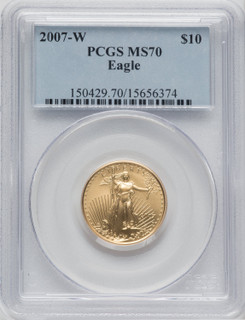 2007-W $10 Quarter-Ounce Gold Eagle PCGS MS70