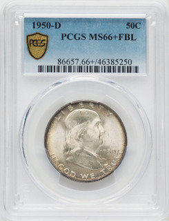 1950-D 50C FL Franklin Half Dollar PCGS MS66+