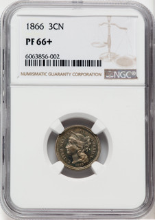 1866 3CN Proof Three Cent Nickel NGC PR66+