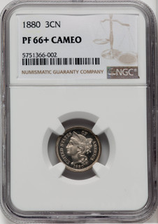 1880 3CN CA Proof Three Cent Nickel NGC PR66+